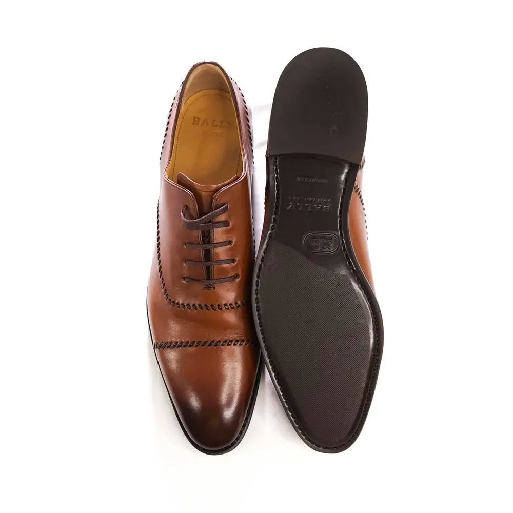 $1,300 BALLY - Brown GOODYEAR Leather Oxfords - US 12 (11UK)